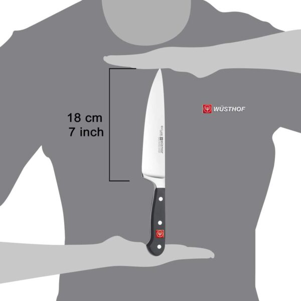 WÜSTHOF Classic 7" Chef's Knife, Black - Image 3