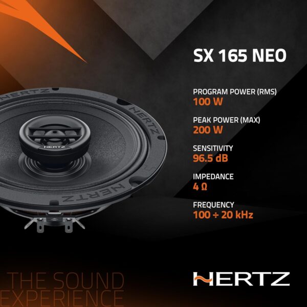 Hertz SPL Show Series SX-165-NEO 6.5" Two-Way SPL Coaxial Speakers with Neo Magnets and UV/Waterproofing - Image 3