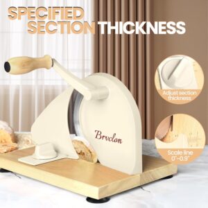 Zassenhaus Original Classic Adjustable Bread Slicer for Uniform Slices - Bread Slicer for Homemade Bread - 18/8 Stainless Steel Blade Sourdough Cutter - Cream