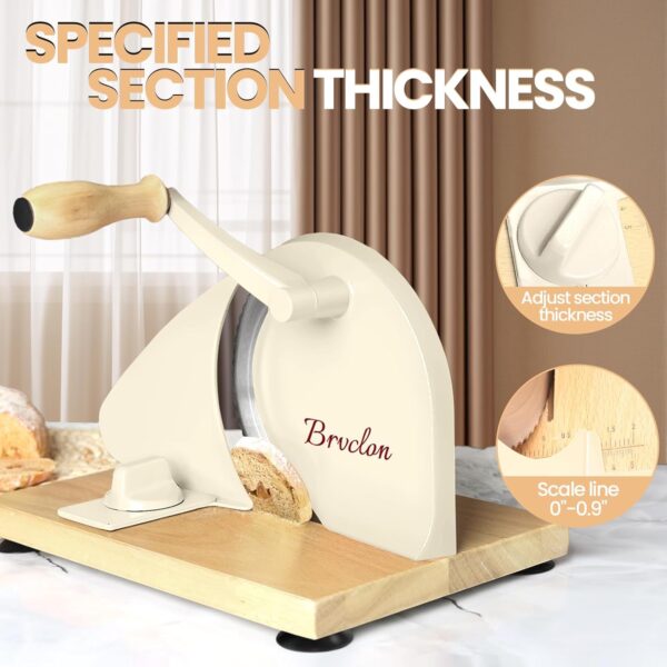 Zassenhaus Original Classic Adjustable Bread Slicer for Uniform Slices - Bread Slicer for Homemade Bread - 18/8 Stainless Steel Blade Sourdough Cutter - Cream - Image 2