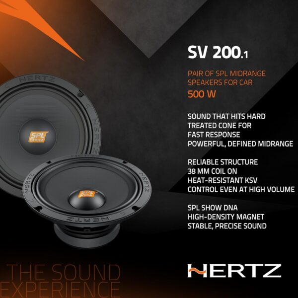 Hertz SPL Show Series SV-2001 8 in. (200mm) SPL 4-Ohm Midrange Speakers (Pair) - Image 3