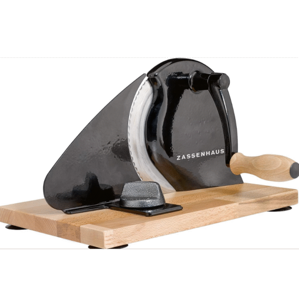 Zassenhaus Original Classic Adjustable Bread Slicer for Uniform Slices - Bread Slicer for Homemade Bread - 18/8 Stainless Steel Blade Sourdough Cutter - Black, 11.75" x 8"